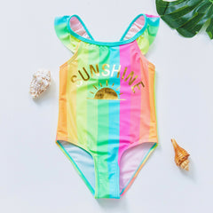 Caroline Rainbow Vertical Stripes Sunshine One Piece