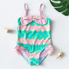Cassandra Pink and Green Bow Tie One Piece