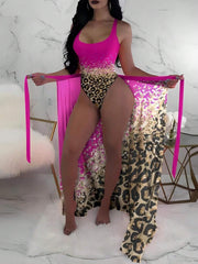 Rosalie One Piece with Long Skirt Coverup Pink