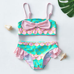 Cassandra Pink and Green Bow Tie Two Pieces