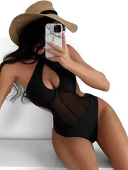 Serena Cross Neck Monokini Black
