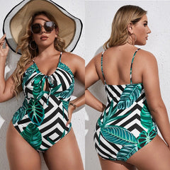 Layla Green Leaves Print One Piece