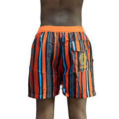 Orange Blue and Black Stripe Versace Shorts