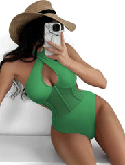 Serena Cross Neck Monokini Green