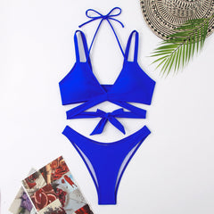 Marceline Two Piece Bikini Strappy Blue