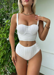 Janiyah Two Piece Bikini White High Waist