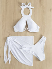 Amayah White 3-Pieces Swim Set