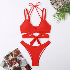 Marceline Two Piece Bikini Strappy Red