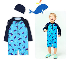 Blue Sharks Swimsuit Set