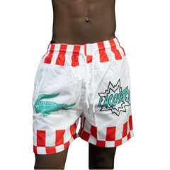 White with Red Stripes Shorts