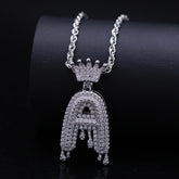 Silver Drip Letter Pendant