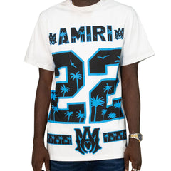 Amiri - White Blue and Black T-Shirt