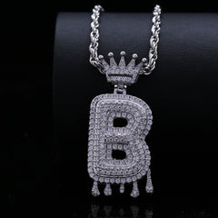Silver Drip Letter Pendant