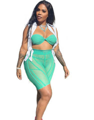 Mesh Biker Shorts Teal