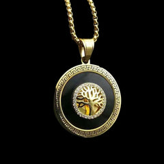 Circular Pendant with Tree Pendant