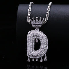 Silver Drip Letter Pendant