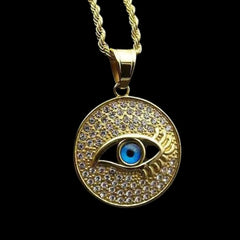 Gold Eye Round Pendant