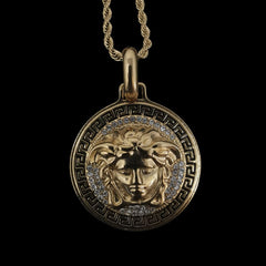 Gold Versace Round Pendant