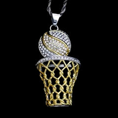 Gold and Silver Basketball and Net