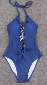 Andromeda Cross String One Piece Navy Blue