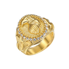 JW007-10-Gold Bird with Diamond Around It