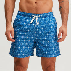 Men's Short Cross Pattern Blue