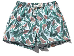 Men's Short Leaves Pattern Green Red