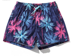 Men's Short Tropical Pattern Blue Pink