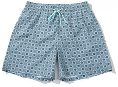 Men's Short Abstract Pattern Sky Blue
