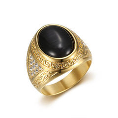 JW007-15-Gold with Black Stone
