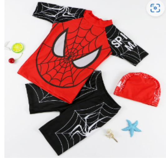 Spiderman Red and Black Swim Set