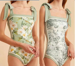 Maeve Green Floral 2-Sided One Piece
