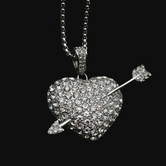 Silver Arrow Heart Pendant