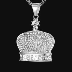 Silver Crown King Pendant