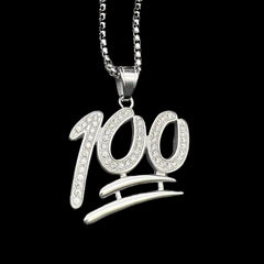 Silver Number 100 Pendant