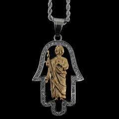 Silver Pendant Gold Saint