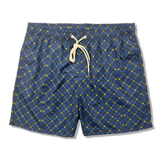 Men's Short Abstract Pattern Navy Blue