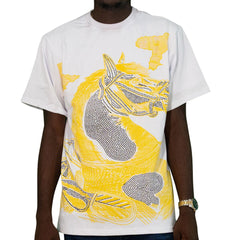 Yellow Black and White Horse Graphic T-Shirt