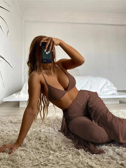 Maya Bikini and Coverup Brown