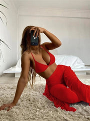 Maya Bikini and Coverup Red