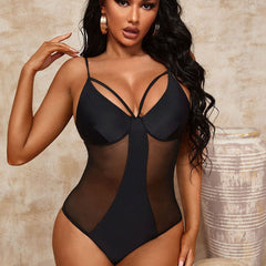 Raelynn Black Mesh One Piece