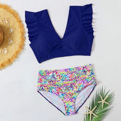 Shiloh Two Pieces Floral Print Blue