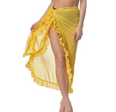 Ruffled Long Skirt Wrap YELLOW