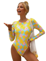 Mylah Long Sleeve Swimsuit Yellow Floral