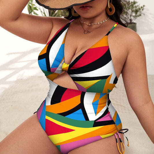 Eloise Colorful Geometric Patterns One Piece