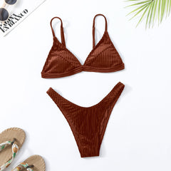 Taytum Velvet Bikini Golden Brown