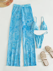 Genevieve Bikini with Mesh Pants Blue