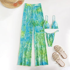 Genevieve Bikini with Mesh Pants Green