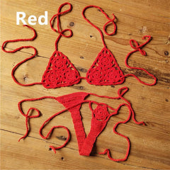 Callie Crochet Bikini Red