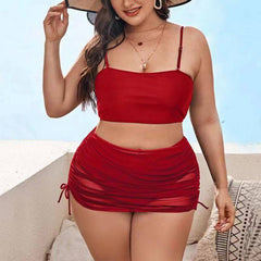 Esther Plus Size Bikini Set Red